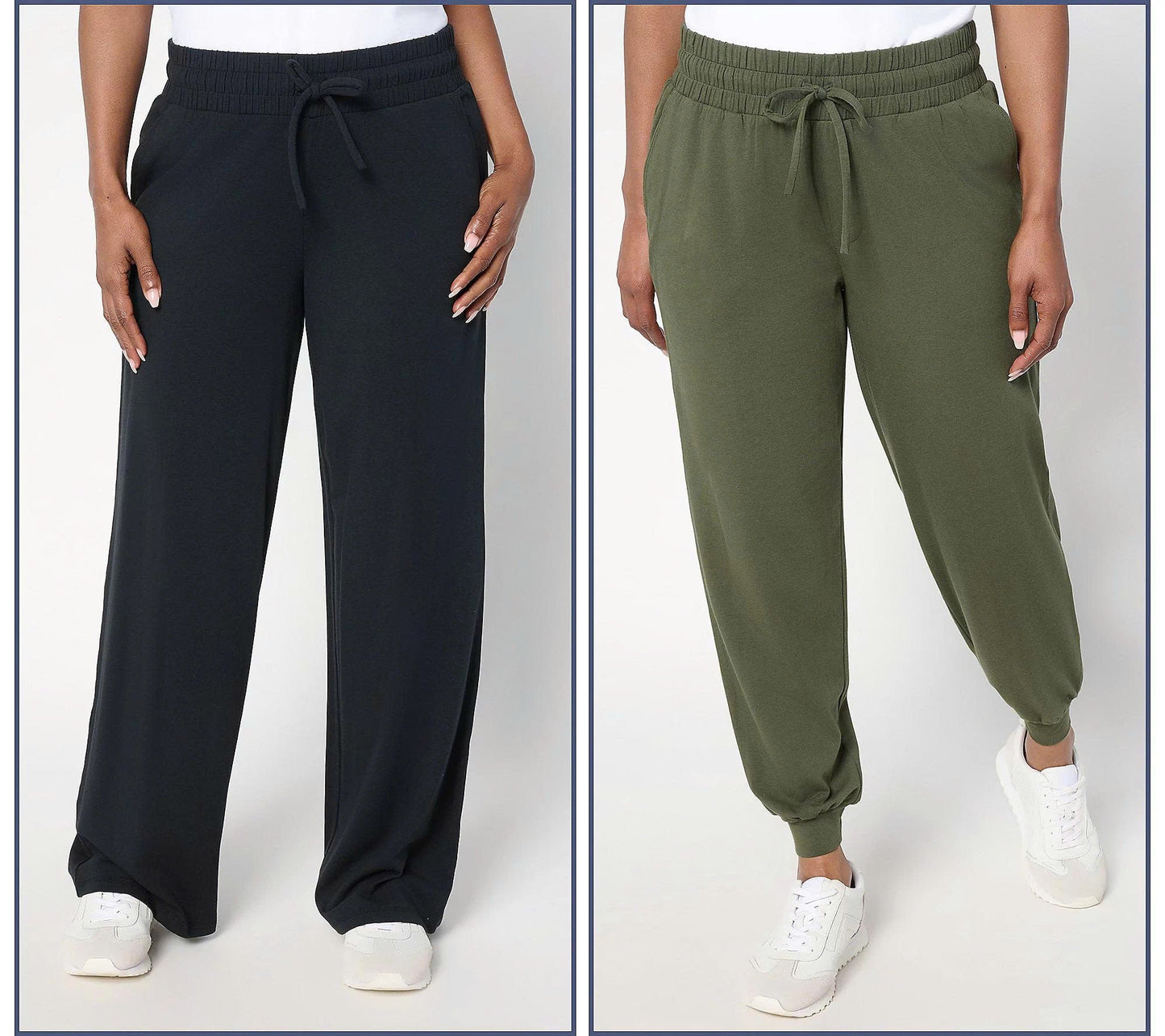 AnyBody Regular Cozy Knit 2-Pack Jogger and Full Length Pants