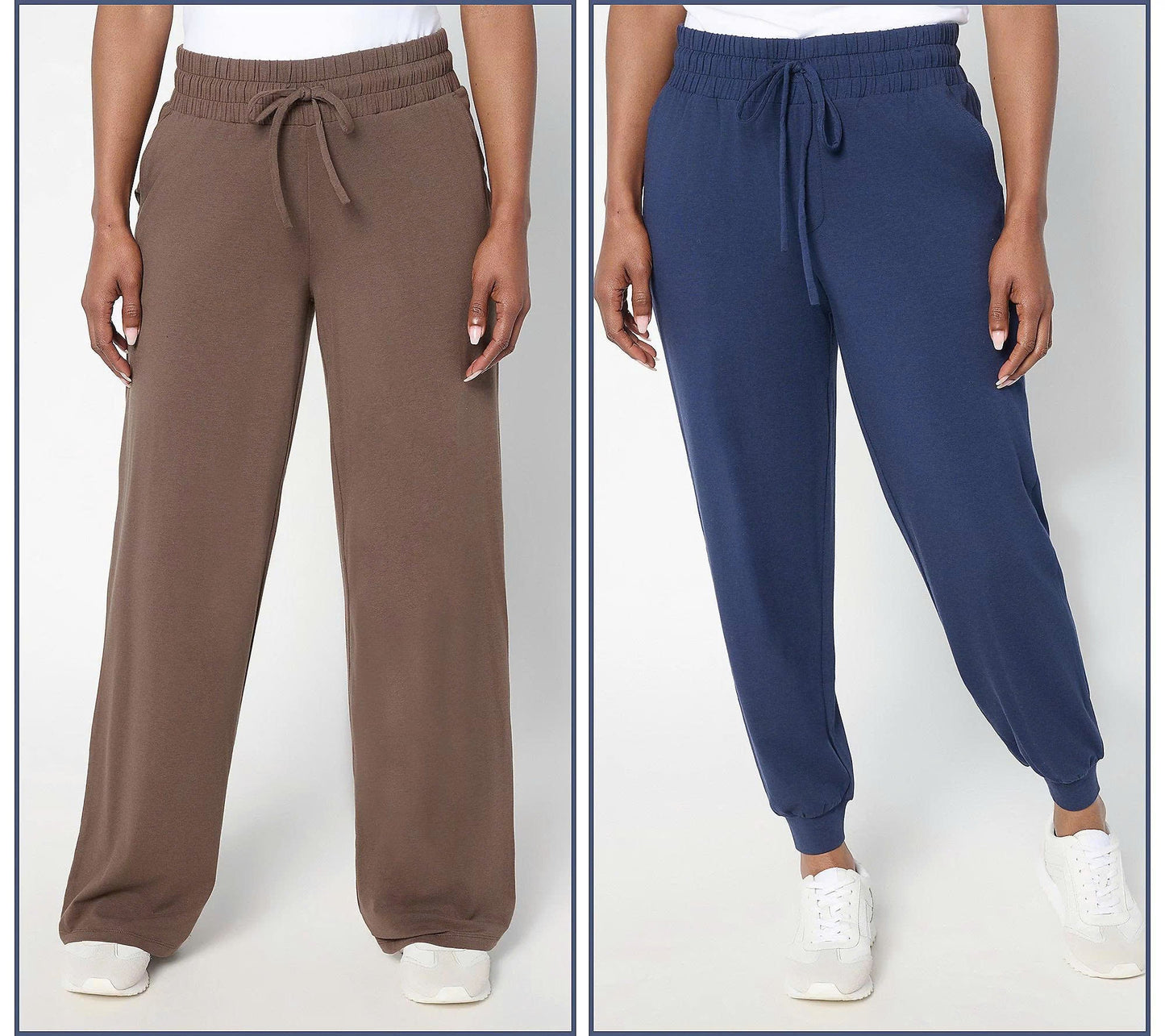 AnyBody Regular Cozy Knit 2-Pack Jogger and Full Length Pants