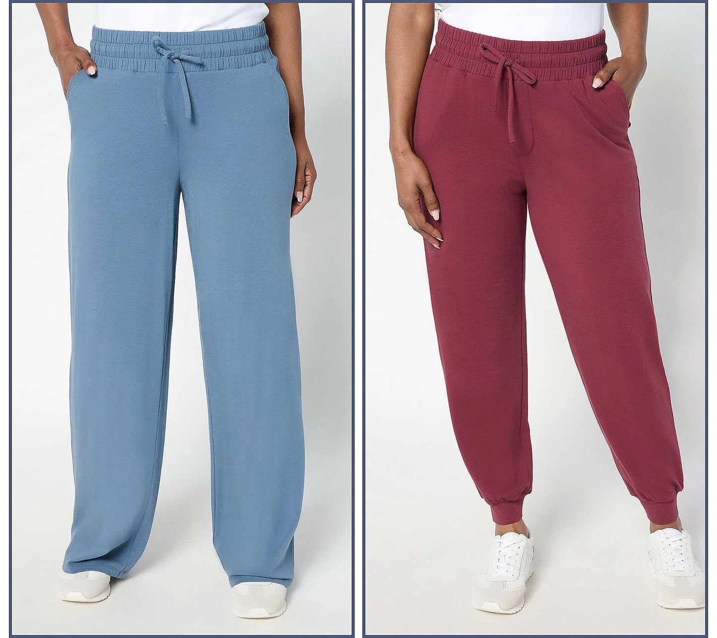 AnyBody Regular Cozy Knit 2-Pack Jogger and Full Length Pants