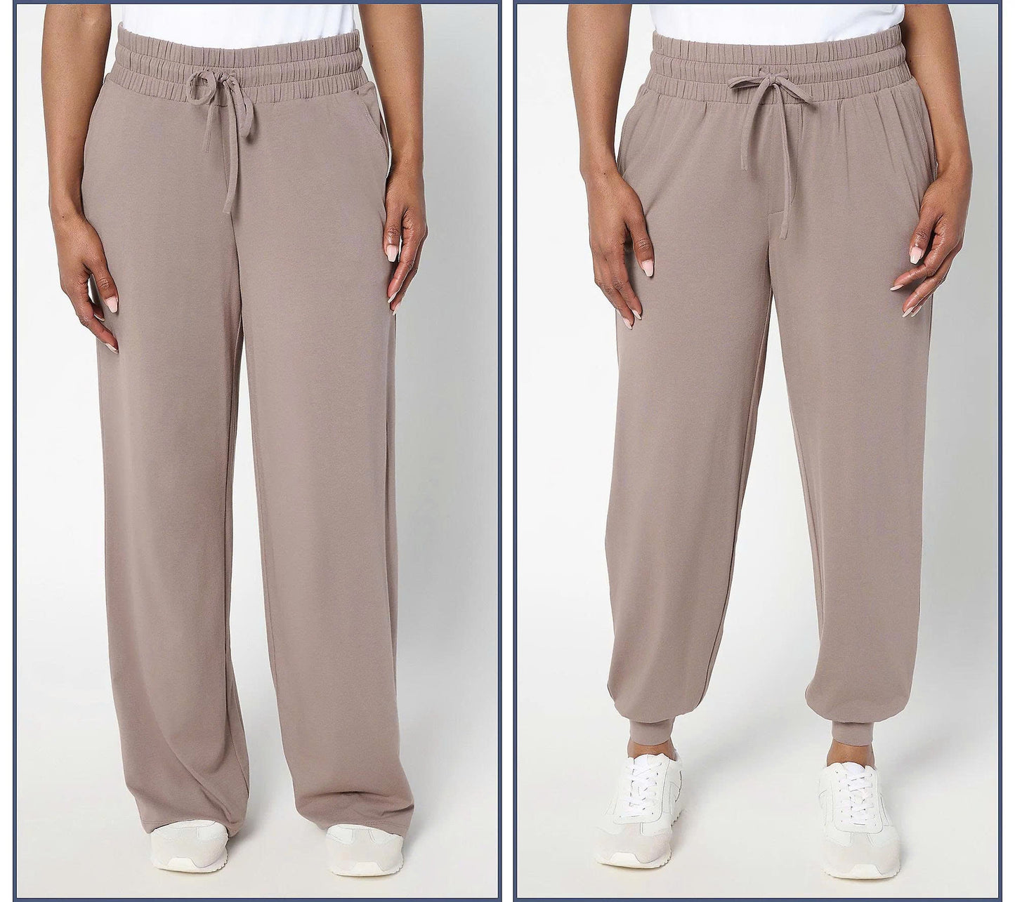 AnyBody Regular Cozy Knit 2-Pack Jogger and Full Length Pants